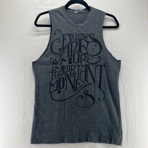 Lululemon Tank Top Womens Sz M CERTENDS ARE MORE IMPORTANT THAN MONEY Shell Gray